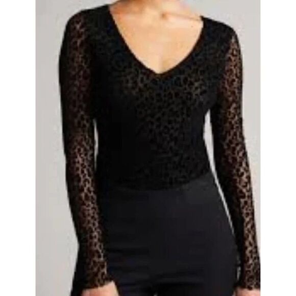 Ted Baker Darcia Mesh Black Leopard Bodysuit NWT Size 1 (S) - Picture 1 of 11
